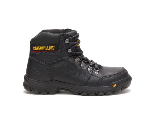 Black Caterpillar CAT Outline Steel Toe Men's Work Boots | CAT-259RM