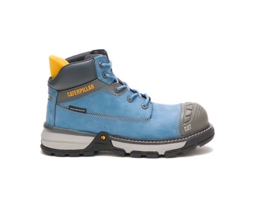 Blue Caterpillar CAT Excavator Superlite Waterproof Carbon Composite Toe Women's Work Boots | CAT-744KO