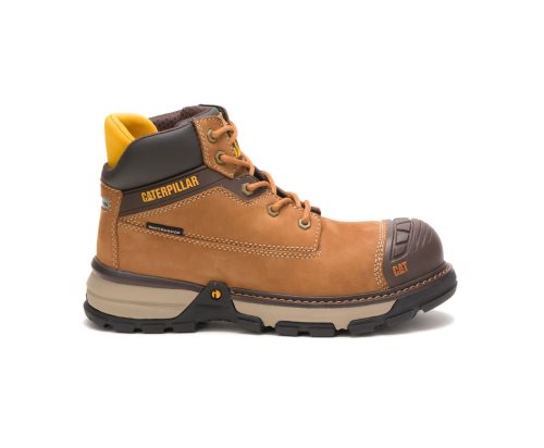 Brown Caterpillar CAT Excavator Superlite Waterproof Nano Toe Women's Work Boots | CAT-459UL