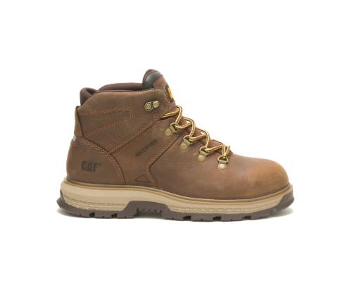 Brown Caterpillar CAT Exposition Hiker Waterproof Alloy Toe Men's Work Boots | CAT-788KO