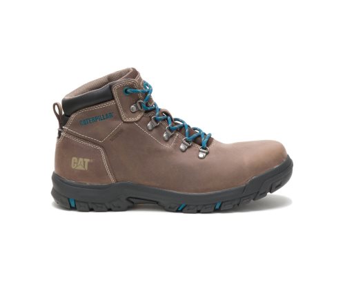 Brown Caterpillar CAT Mae Steel Toe Waterproof Women's Work Boots | CAT-691JX