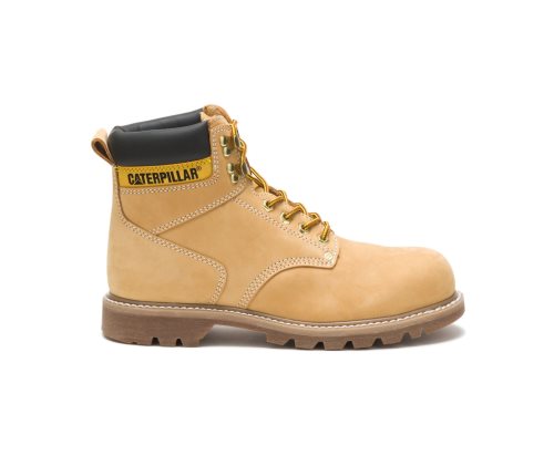 Brown Caterpillar CAT Second Shift Steel Toe Men's Work Boots | CAT-168CZ