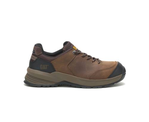 Brown Caterpillar CAT Streamline 2.0 Leather Composite Toe Men's Work Shoes | CAT-813KO