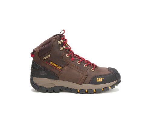 Brown / Red Caterpillar CAT Navigator Waterproof Men's Work Boots | CAT-367GY