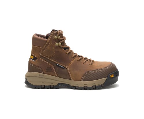 Dark Beige Caterpillar CAT Device Waterproof Composite Toe Men's Work Boots | CAT-240GD