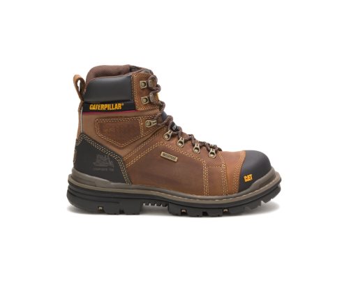 Dark Beige Caterpillar CAT Hauler 6" Waterproof Composite Toe Men's Work Boots | CAT-074KR