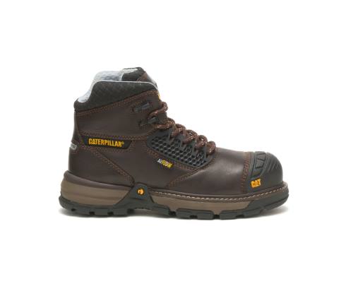 Dark Brown Caterpillar CAT Excavator Superlite Cool Carbon Composite Toe Women's Work Boots | CAT-742KO