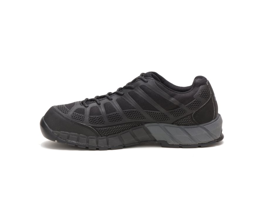 Black / Black Caterpillar CAT Streamline Composite Toe Men's Sneakers | CAT-610FN