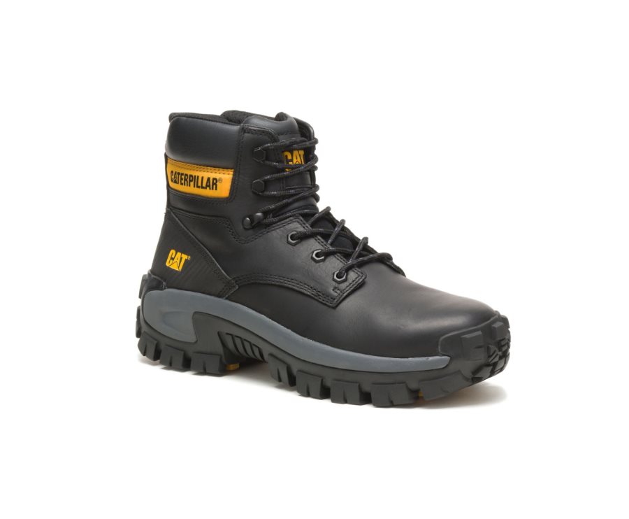 Black Caterpillar CAT Invader Hi Steel Toe Men's Work Boots | CAT-856QU