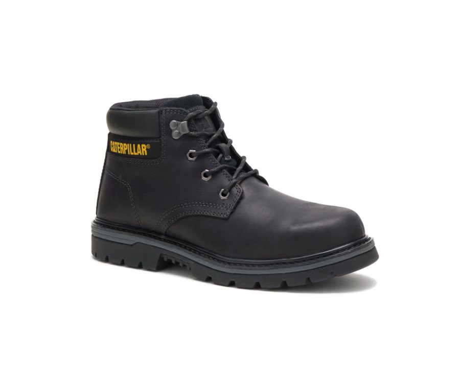 Black Caterpillar CAT Outbase Steel Toe Men's Work Boots | CAT-057OE