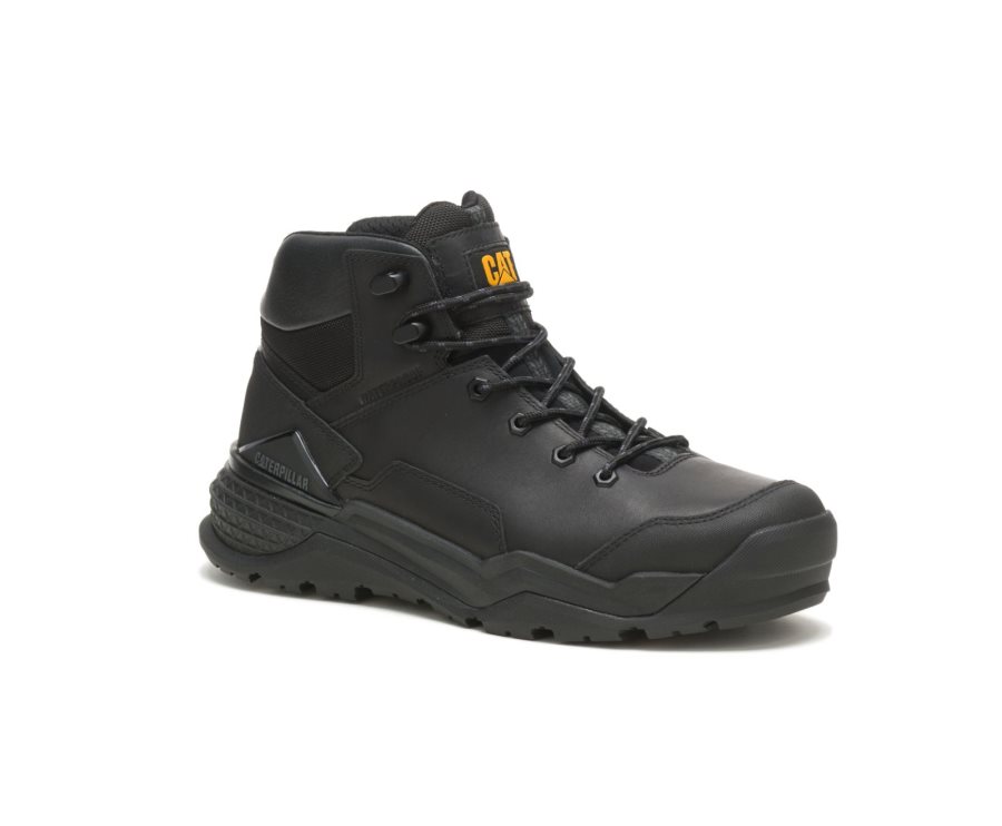 Black Caterpillar CAT Provoke Mid Waterproof Men's Work Boots | CAT-827WF