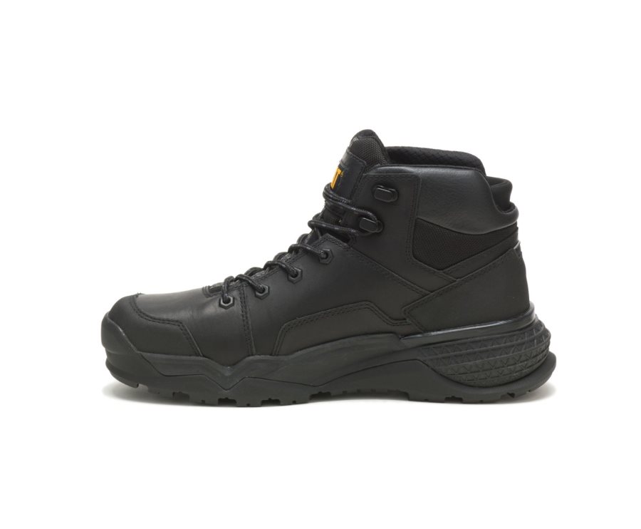 Black Caterpillar CAT Provoke Mid Waterproof Men's Work Boots | CAT-827WF