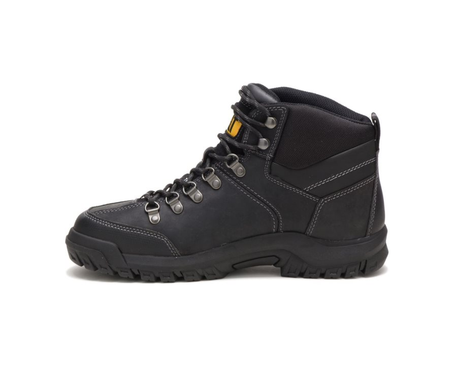 Black Caterpillar CAT Threshold Waterproof Steel Toe Men's Work Boots | CAT-712JO