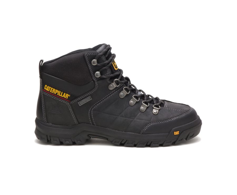 Black Caterpillar CAT Threshold Waterproof Steel Toe Men\'s Work Boots | CAT-712JO