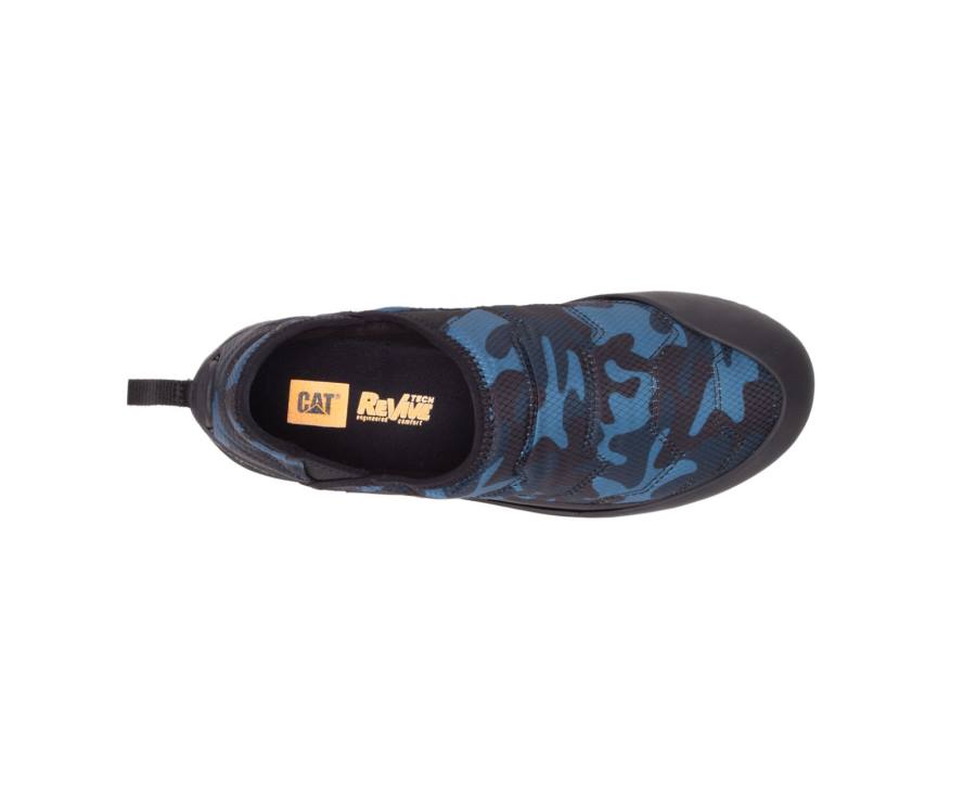 Blue Camo Caterpillar CAT Crossover Slip On Women's Casual Shoes | CAT-775KO