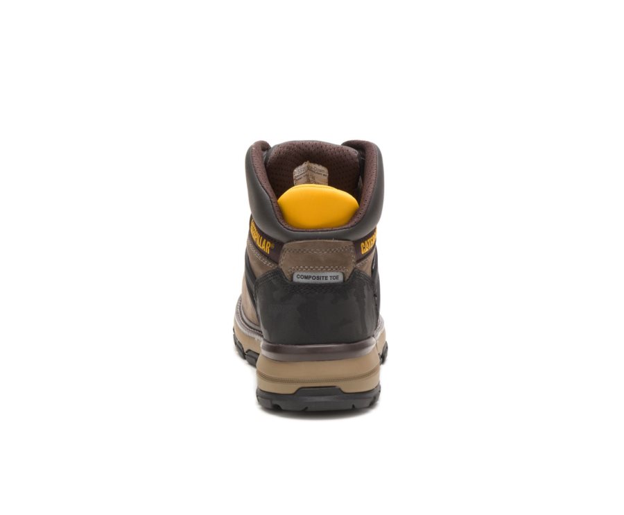 Brown / Black Caterpillar CAT Excavator Superlite Waterproof Nano Toe Men's Work Boots | CAT-089VD