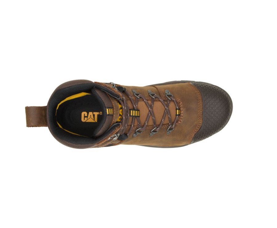 Brown Caterpillar CAT Accomplice X Waterproof Steel Toe Men's Work Boots | CAT-128FX