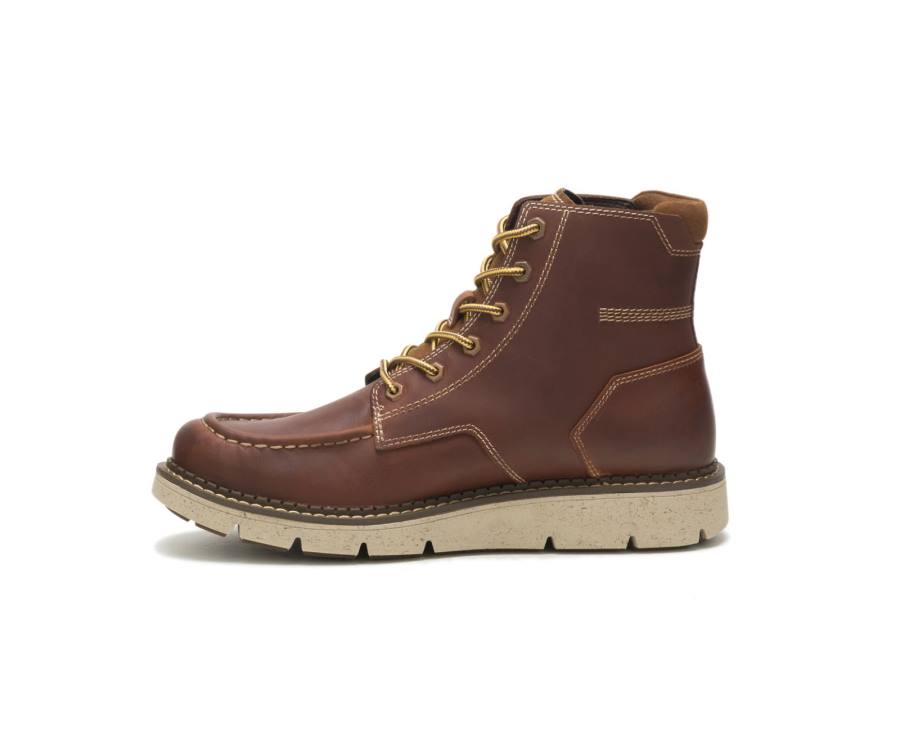 Brown Caterpillar CAT Covert Men's Work Boots | CAT-849KO