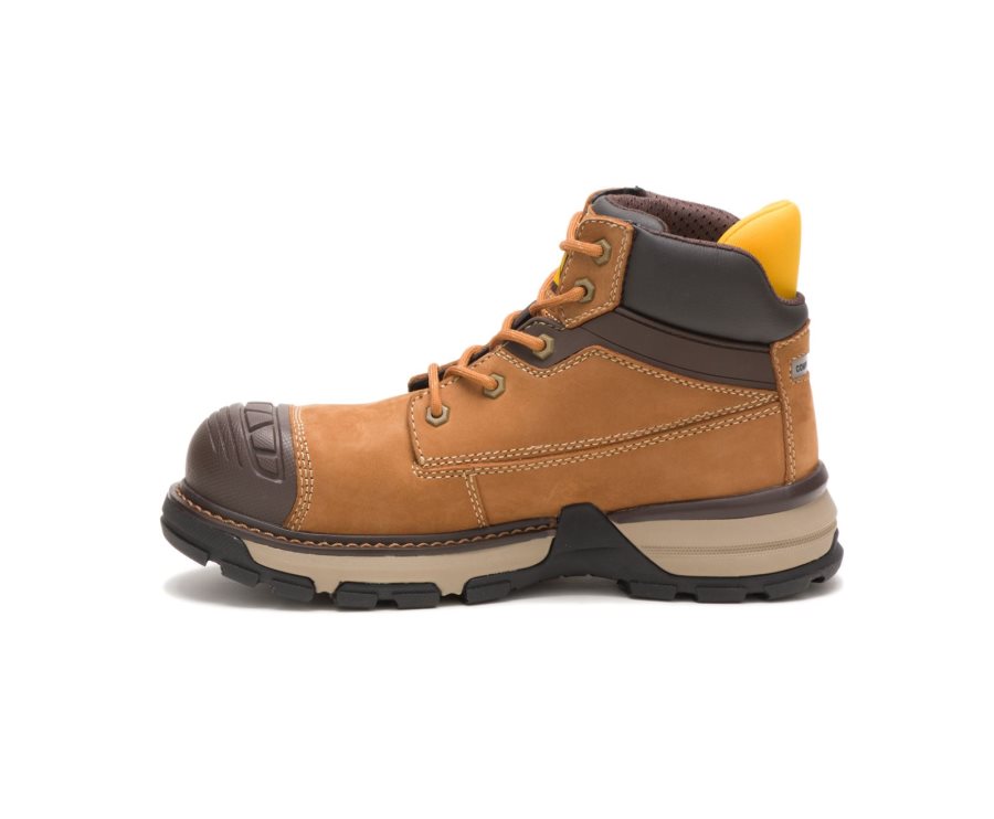 Brown Caterpillar CAT Excavator Superlite Waterproof Nano Toe Women's Work Boots | CAT-459UL