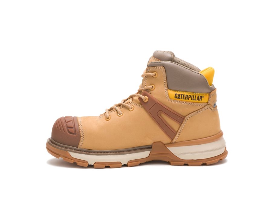 Brown Caterpillar CAT Excavator Superlite Waterproof Nano Toe Men's Work Boots | CAT-819QF