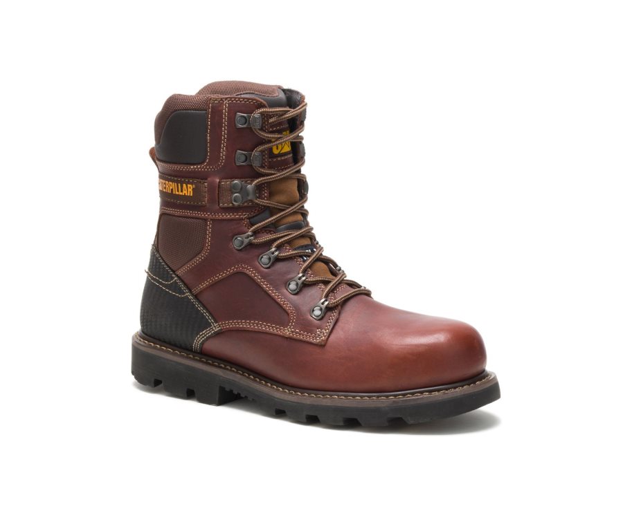 Brown Caterpillar CAT Indiana 2.0 Steel Toe Men's Work Boots | CAT-574NO