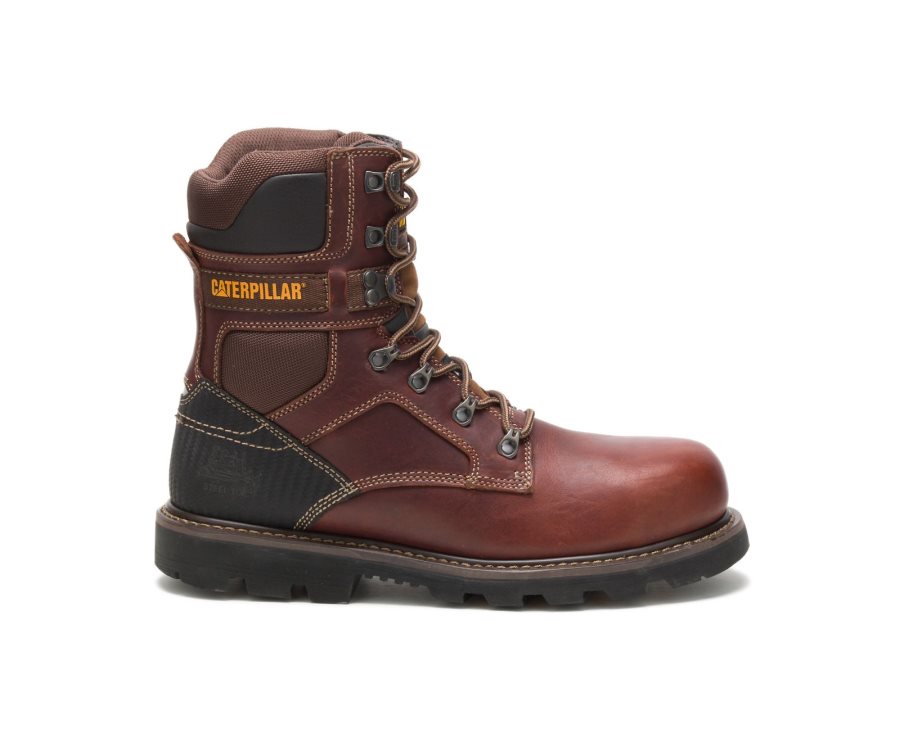 Brown Caterpillar CAT Indiana 2.0 Steel Toe Men\'s Work Boots | CAT-574NO