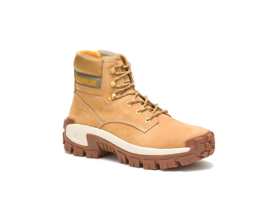 Brown Caterpillar CAT Invader Hi Steel Toe Men's Work Boots | CAT-365ZM