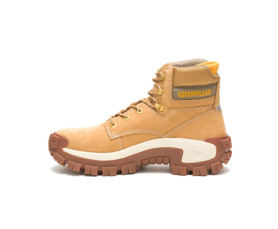 Brown Caterpillar CAT Invader Hi Steel Toe Men's Work Boots | CAT-365ZM