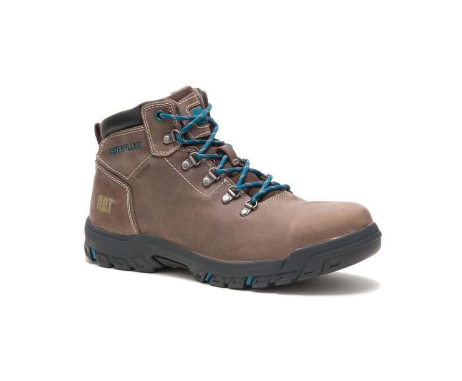 Brown Caterpillar CAT Mae Steel Toe Waterproof Women's Work Boots | CAT-691JX