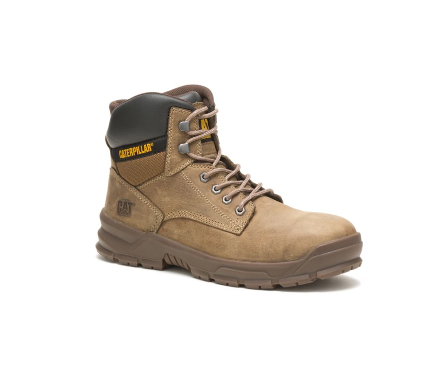 Brown Caterpillar CAT Mobilize Alloy Toe Men's Work Boots | CAT-579LR