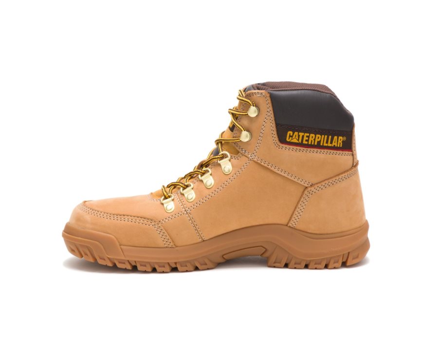 Brown Caterpillar CAT Outline Men's Work Boots | CAT-472RH