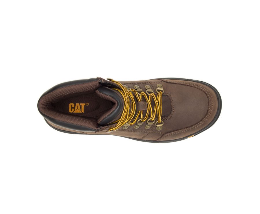 Brown Caterpillar CAT Outline Men's Work Boots | CAT-481QZ