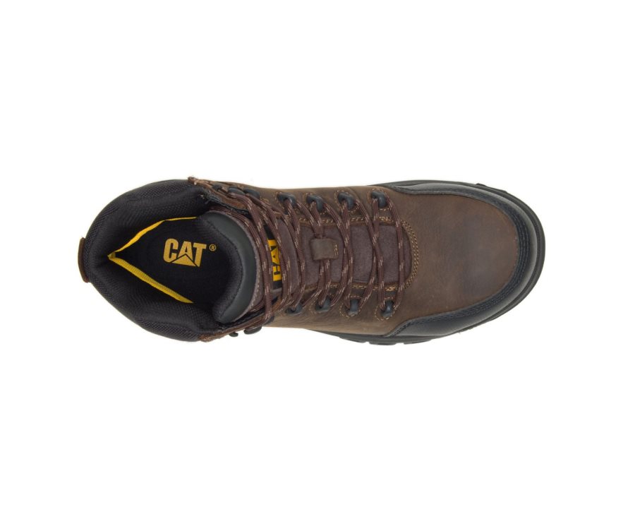 Brown Caterpillar CAT Resorption Waterproof Composite Toe Men's Work Boots | CAT-621JO