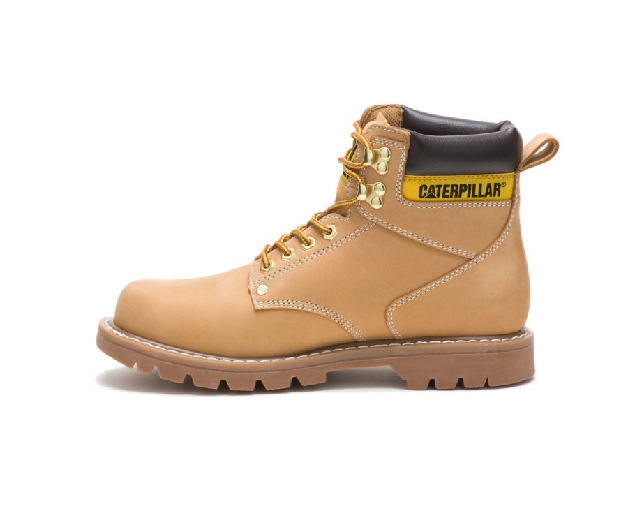 Brown Caterpillar CAT Second Shift Men's Work Boots | CAT-746IQ