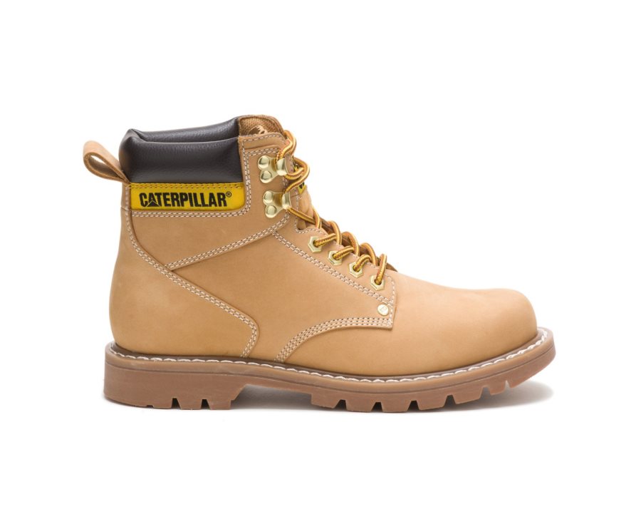 Brown Caterpillar CAT Second Shift Men\'s Work Boots | CAT-746IQ