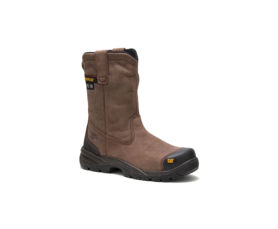 Brown Caterpillar CAT Spur Steel Toe Men's Work Boots | CAT-342KM