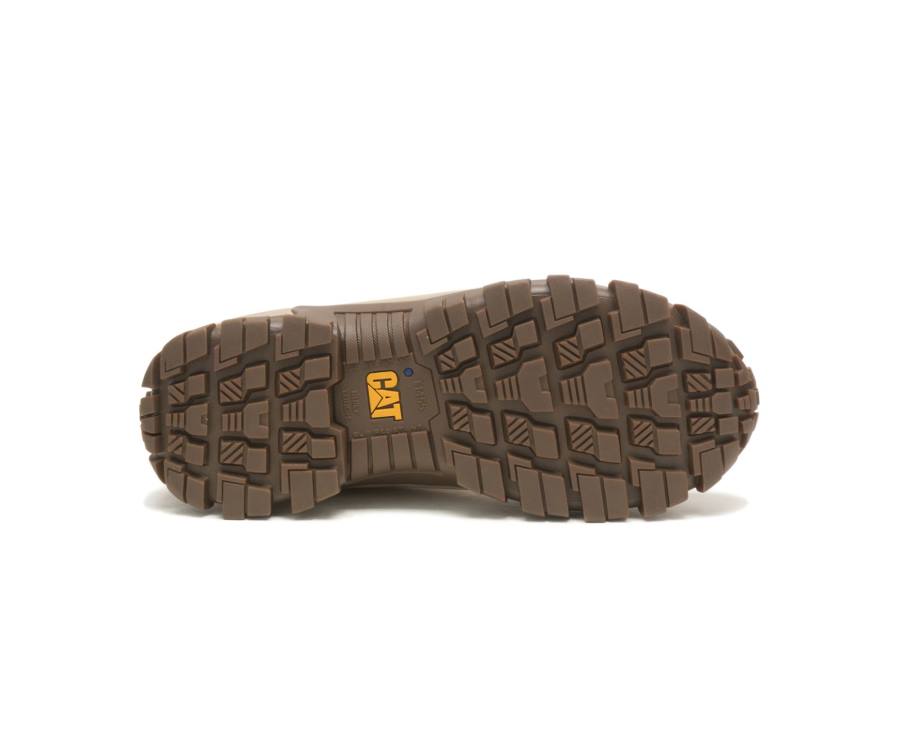 Brown / Yellow Caterpillar CAT Invader Steel Toe Men's Work Shoes | CAT-807KO