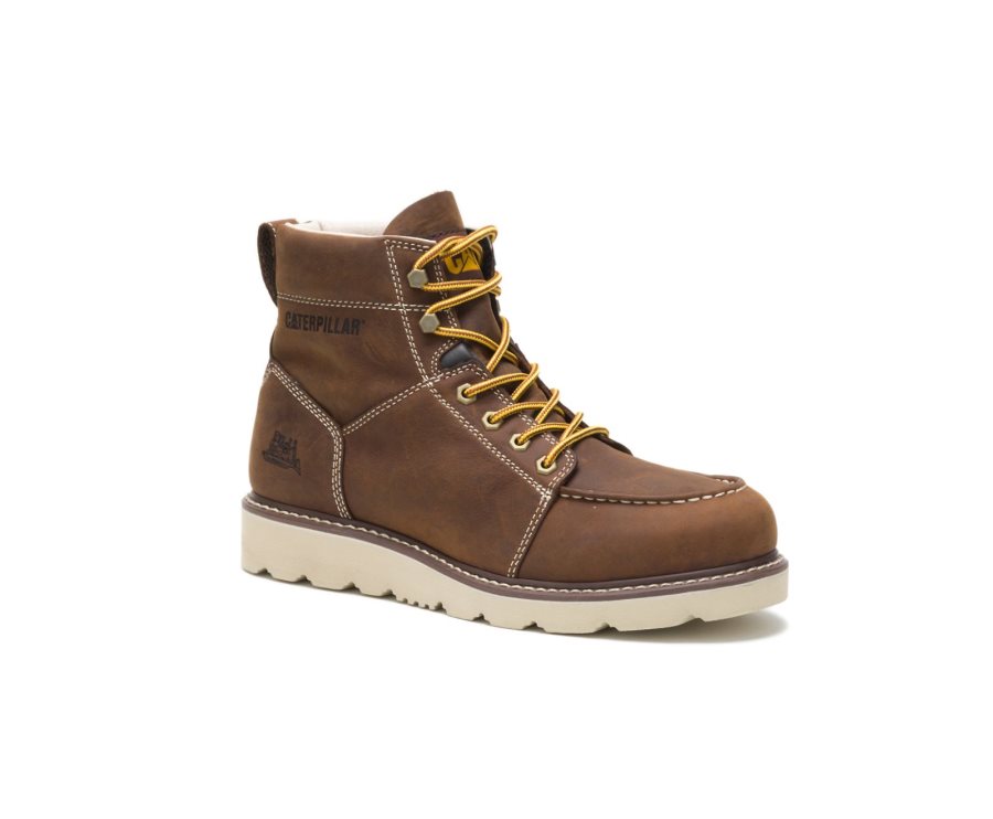 Chocolate Brown Caterpillar CAT Tradesman Men's Work Boots | CAT-832ZN