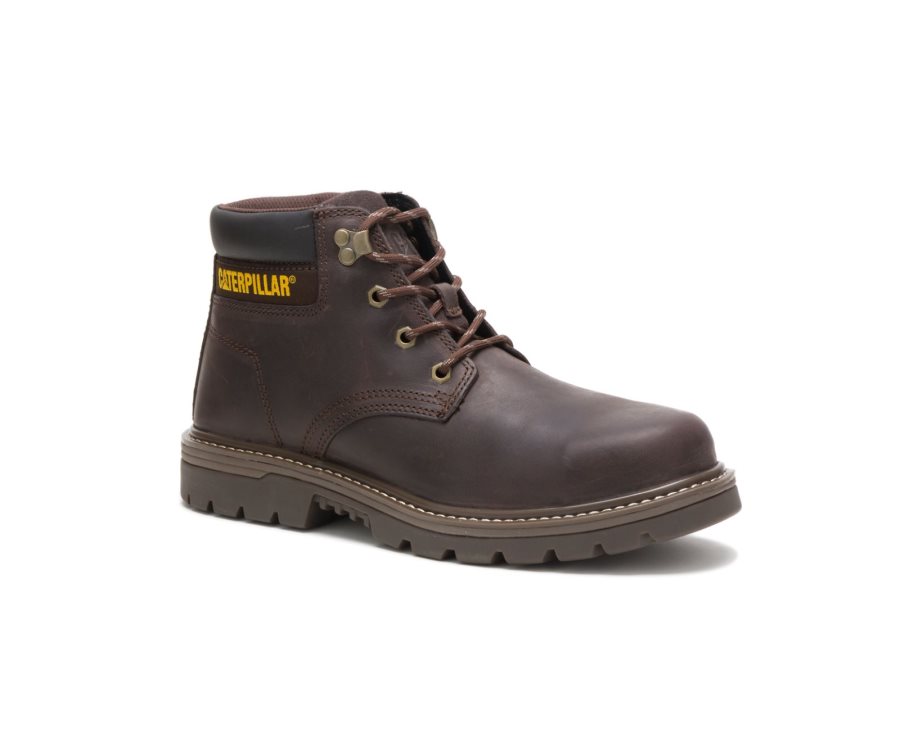 Coffee Caterpillar CAT Outbase Steel Toe Men's Work Boots | CAT-237JB