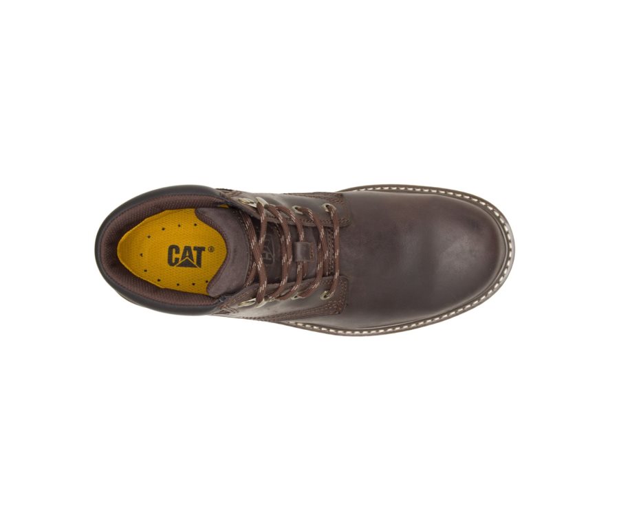 Coffee Caterpillar CAT Outbase Steel Toe Men's Work Boots | CAT-237JB