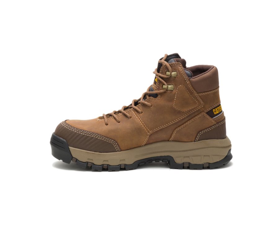 Dark Beige Caterpillar CAT Device Waterproof Composite Toe Men's Work Boots | CAT-240GD