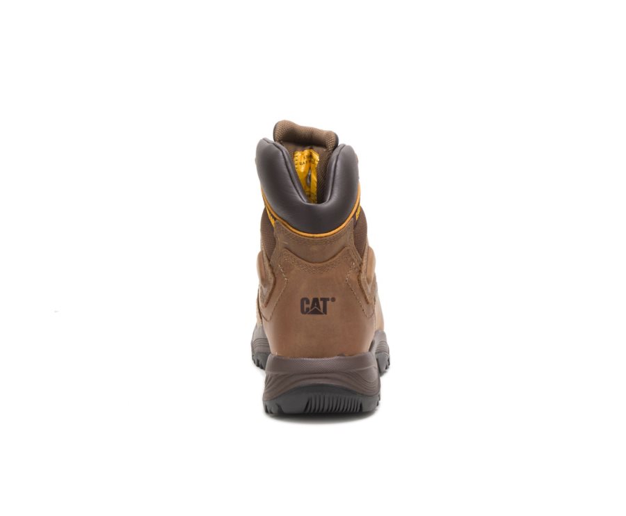 Dark Beige Caterpillar CAT Diagnostic Hi Waterproof Thinsulate™ Steel Toe Men's Work Boots | CAT-752TD