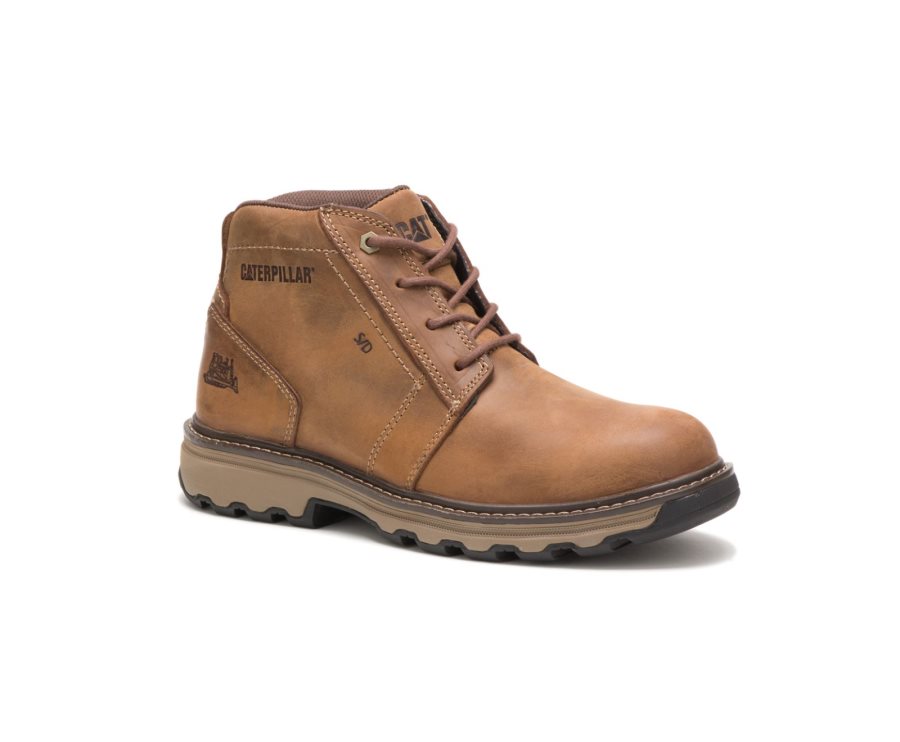 Dark Beige Caterpillar CAT Parker Men's Work Boots | CAT-870EO