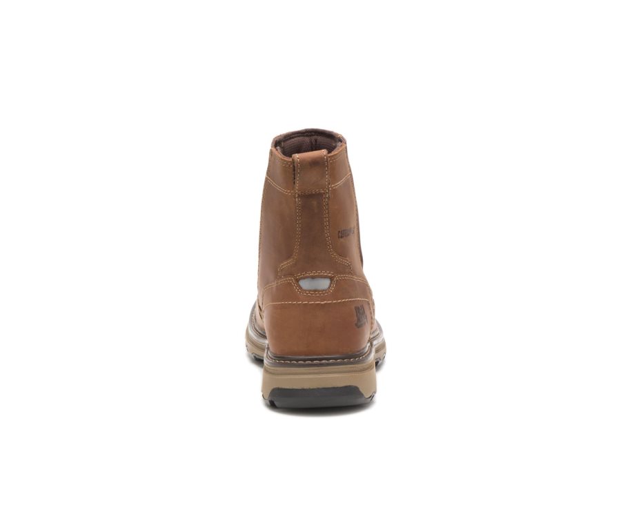 Dark Beige Caterpillar CAT Pelton Work Boot Men's Work Boots | CAT-915TM