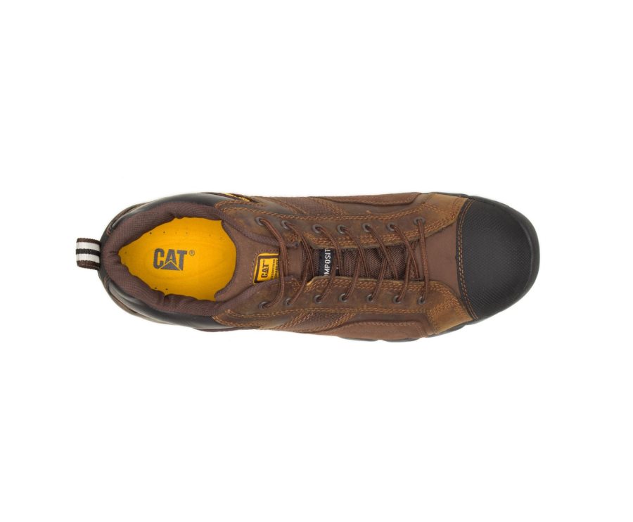 Dark Brown Caterpillar CAT Argon Composite Toe Men's Work Shoes | CAT-516RK