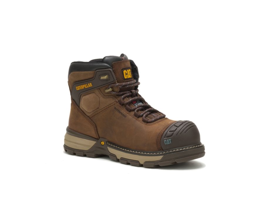 Dark Brown Caterpillar CAT Excavator Superlite Waterproof Thinsulate™ Nano Toe Women's Work Boots | CAT-015KD