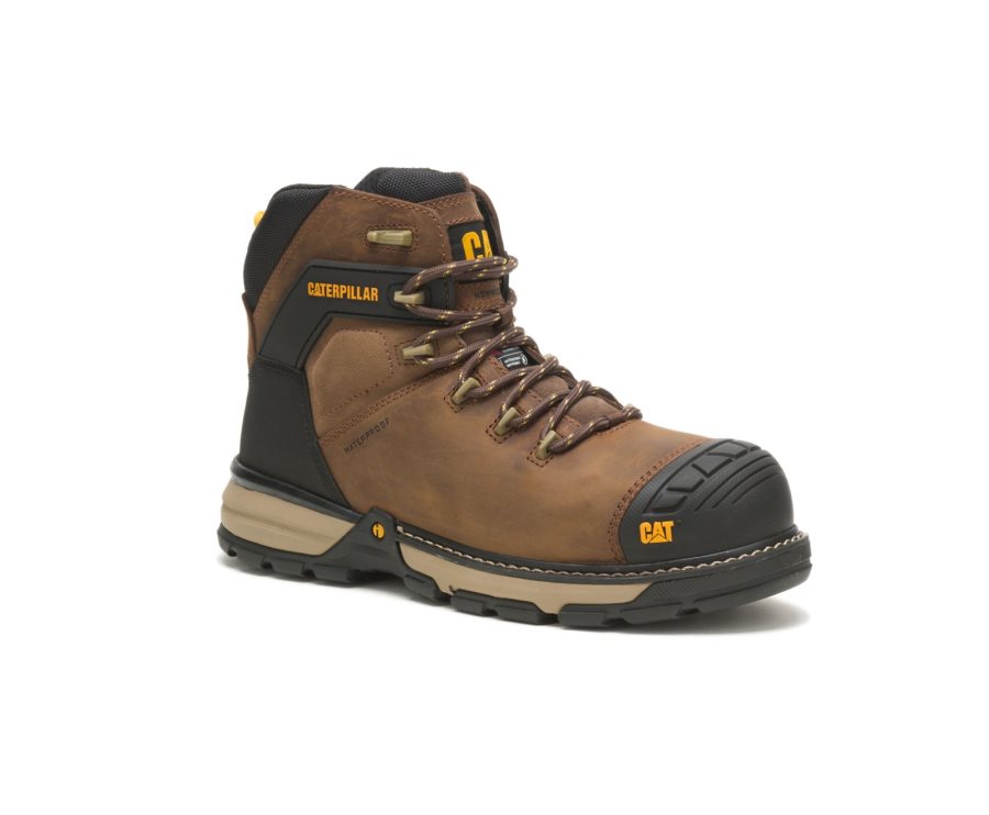 Dark Brown Caterpillar CAT Excavator Superlite Waterproof Thinsulate™ Nano Toe Men's Work Boots | CAT-418CQ