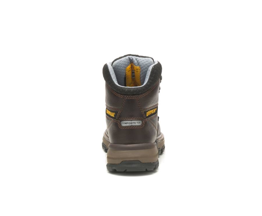 Dark Brown Caterpillar CAT Excavator Superlite Cool Carbon Composite Toe Women's Work Boots | CAT-742KO