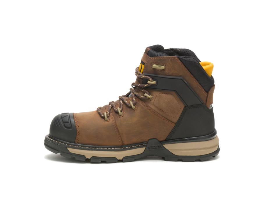 Dark Brown Caterpillar CAT Excavator Superlite Waterproof Thinsulate™ Carbon Composite Toe Men's Work Boots | CAT-797KO