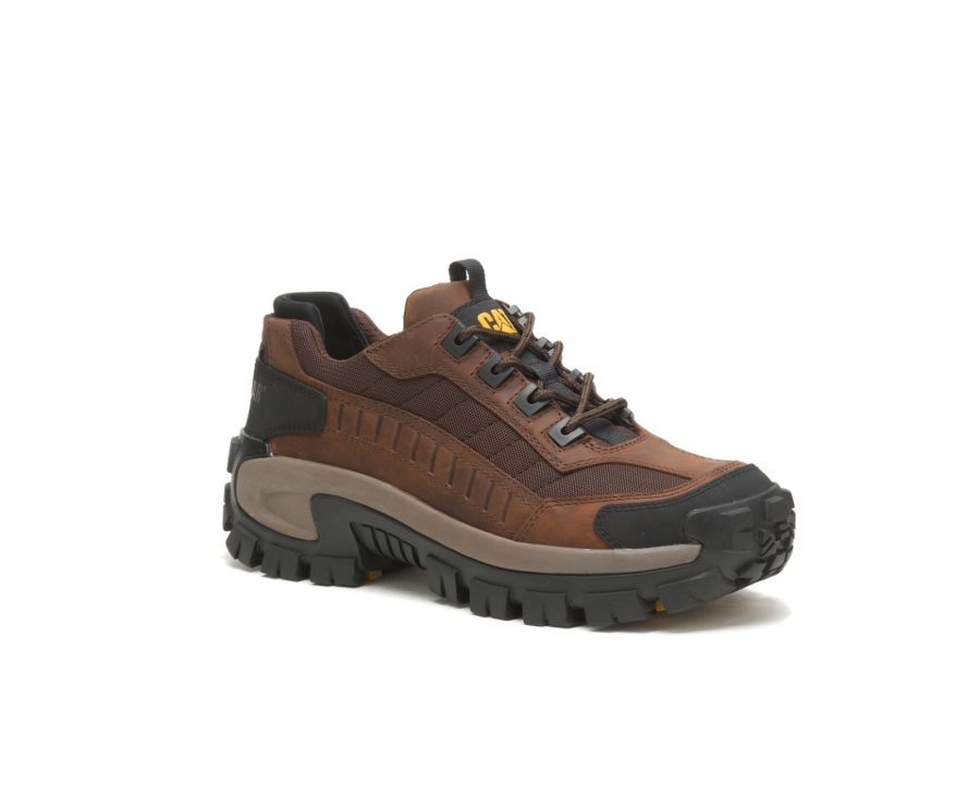 Dark Brown Caterpillar CAT Invader Steel Toe Men's Work Shoes | CAT-637UT